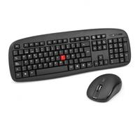 Tastiera e mouse wireless 2,4 GHz con ricevitore USB, nero | Tastiera spagnola a 103 tasti, mouse con selettore DPI e portata wireless fino a 10 m