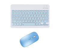 Tastiera e mouse wireless Bluetooth, ultra-sottile, 2,4 GHz, tastiera e mouse wireless per iPad Pro/iPad Air/iPad 9.7 e altri dispositivi iOS Android Windows (blu