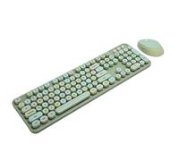 Tastiera e Mouse Wireless Combinati/Set, Tastiera Meccanica a 104 Tasti e Mouse a 5 Tasti per Windows XP / Win7 / Win8 / Win10(verde)