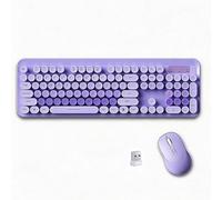 Tastiera E Mouse Wireless, Macchina Da Scrivere A Grandezza Naturale Carina, Silenziosa, Colorata, Connessione Cordless Combinata(Purple)
