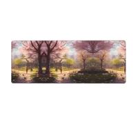 Tastiera e tappetino per mouse con stampa di quattro luna sulla terra (30,5 x 80 cm), tappetino per mouse da gioco per ufficio, comodo e durevole