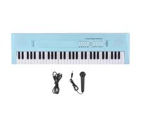 Tastiera Elettronica A 61 Tasti Tastiera Portatile Per Pianoforte Microfono, 6 Brani Dimostrativi 5 Ritmi Diversi(Blue)