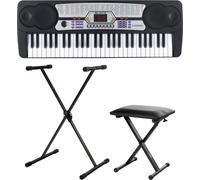 McGrey BK-5410 Keyboard Piano con 54 Tasti - Kit Tastiera Elettronica Pianola con Supporto e Panca per Pianoforte - Piano Digitale Ideale per Principianti con Microfono 255 Suoni e 255 Ritmi