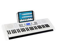 Funkey 61 Edition Pro Keyboard (300 suoni, 300 ritmi, 10 demo song, display LCD con visualizzazione dettagliata, porta MP3/USB, alimentatore, leggio) bianco