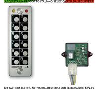 Tastiera Elettronica Esterna Antivandalo Antifurto 60 Codici Utente Protez. IP67