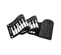 Tastiera elettronica mano arrotolando piano portatile 49 tasti per bambini principianti per bambini(Black)