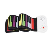 Tastiera Elettronica Professionale Pianoforte Elettronico Pieghevole Per Principianti In Silicone Spesso Con 49 Tasti Arrotolato A Mano Arcobaleno(Rainbow)