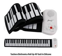 Tastiera Elettronica Roll Up 49 Tasti in Silicone Ricaricabile Portatile