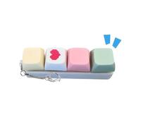 Tastiera Fidget Clicker Tastiera Fidget Portachiavi di 4 colori Decompressione Keycap Pulsante antistress Regali per adulti per alleviare lo stress Passa il tempo