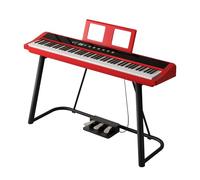 Tastiera for pianoforte 88 tasti Hammer Action, tastiera elettrica full size, pianoforte digitale portatile for principianti con supporto, tre pedali, spartiti musicali(Red)