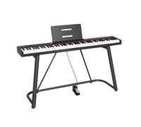 Tastiera for pianoforte a 88 tasti, pianoforte digitale for principianti, tasti sensibili alla velocità, pianoforte elettrico portatile con supporto, pedale sustain e spartiti musicali(Black)