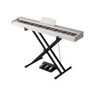 Tastiera for pianoforte a 88 tasti, pianoforte digitale for principianti, tasti sensibili alla velocità, pianoforte elettrico portatile con supporto, triplo pedale e spartiti.(White)