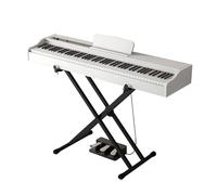 Tastiera for pianoforte a 88 tasti, tastiera elettrica full size con tasti sensibili alla velocità, pianoforte digitale portatile for principianti con supporto, tre pedali, leggio(White)