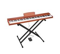 Tastiera for pianoforte digitale a 88 tasti for principianti, tasti sensibili alla velocità, pianoforte elettrico portatile con supporto, pedale sustain, borsa for il trasporto e spartiti.(Brown)