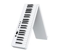 Tastiera for pianoforte elettrico, pianoforte digitale semi-pesato pieghevole a 88 tasti con pedale di sostegno e leggio, Bluetooth/MIDI, registrazione/riproduzione (Color : White)