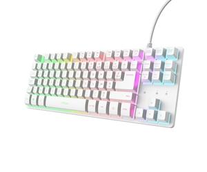 Tastiera gaming cablata Trust GXT 833PS Thado TKL AZERTY USB 2.0 Bianco retroilluminazione LED multicolore - Nouvo