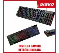 TASTIERA GAMING LED RETROILLUMINATA ILLUMINATA KEYBOARD PC COMPUTER DESKTOP USB