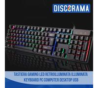 TASTIERA GAMING LED RETROILLUMINATA ILLUMINATA KEYBOARD PC COMPUTER DESKTOP USB