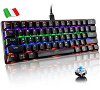 Tastiera Gaming Meccanica RGB Illuminata Keyboard 61 Tasti Anti-Ghosting PC