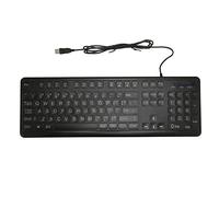Tastiera grande con retroilluminazione, 104 tasti cablata USB, retroilluminazione a LED bianco, grandi lettere in grassetto per una facile lettura, ideale per anziani e ipovedenti