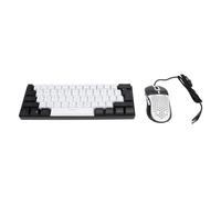 Tastiera Illuminata RGB a 61 Tasti Tastiera da Gioco Cablata Retroilluminata a LED per Tablet Portatile (Cornice nera centrale bianca)