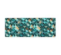 Tastiera in gomma 30,5 x 80 cm WHJDPP Mermaid Fish Scale stampa modello morbido e spesso per proteggere la scrivania per ufficio computer studio