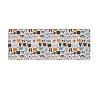 Tastiera in gomma 30,5 x 80 cm WHJSHOP Cartoon Cat and Dog stampe morbido e spesso per proteggere la scrivania per ufficio computer studio