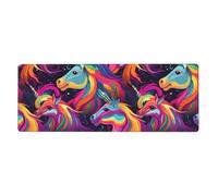 Tastiera in gomma 30,5 x 80 cm WHJSHOP con unicorni colorati stampati morbidi e spessi per proteggere la scrivania per ufficio computer studio