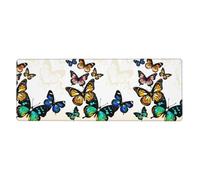 Tastiera in gomma 30,5 x 80 cm YUGTAEE Bella stampa farfalla morbida e spessa per proteggere la scrivania per ufficio computer studio