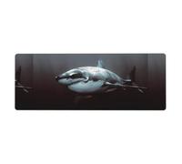 Tastiera in gomma 30,5 x 80 cm YUGTAEE Great White Shark stampa morbida e spessa per proteggere la scrivania per ufficio computer studio