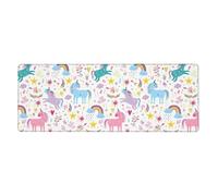 Tastiera in gomma 30,5 x 80 cm YUGTAEE Unicorni rosa stampa morbida e spessa per proteggere la scrivania per ufficio computer studio