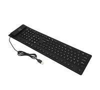 Tastiera in Silicone Pieghevole Silenziosa Antipolvere Impermeabile USB Cablata Soft Touch per Laptop Desktop Home Office (BLACK) (BLACK)