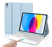 Tastiera iPad 10 Generazione/A16 11 Generation (10.9/11 pollici, 2022/2025) con Touchpad, Cover Tastiera Trackpad Italiano QWERTY Bluetooth Staccabile per iPad 10/11 Gen con Portapenna, Blu cielo