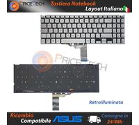 Tastiera Italiana ASUS X512FB X512FAG X512FAY X512FJ Retroilluminata Silver