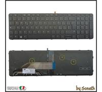 TASTIERA ITALIANA PER HP 827028-061 738697-D61 NERA CON FRAME RETROILLUMINATA
