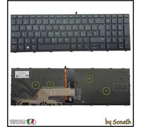 TASTIERA ITALIANA PER HP PROBOOK 650 G4 650 G5 NERA CON FRAME RETROILLUMINATA