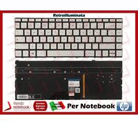 Tastiera italiana per HP Spectre x360 HP 13-AC 13-W 13-AE RETROILLUMINATA SILVER