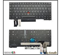 TASTIERA ITALIANA PER LENOVO THINKPAD E490 20N8 20N9 NERA FRAME RETROILLUMINATA