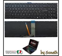 TASTIERA ITALIANA PER MSI GE75 RAIDER 8RE 8RF 8SE 8SF 8SG NERA RETROILLUMINATA
