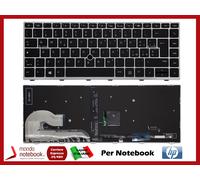 Tastiera Italiana per HP EliteBook 840 G5 840 G6 Frame Silver, Retroilluminata
