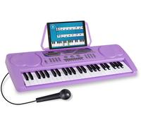 Tastiera Keyboard 49 Tasti 16 Voci 10 Ritmi 6 Demo Leggìo Microfono Cuffie Viola