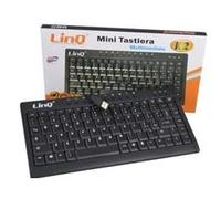 TASTIERA LINQ K2 SLIM MINI NERA ERGONOMICA MULTIMEDIALE CON CAVO USB - LAYOUT ITALIA - COMPATIBILE MAC E WINDOWS
