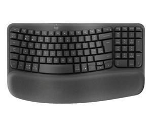 TASTIERA LOGITECH B2B WAVE KEYS GRAPHITE wireless ergonomica Windows, Mac, Linux QWERTZ