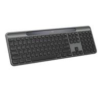 Logitech Signature Slim Solar+, tastiera wireless alimentazione a luce solare e artificiale, batteria resistente che dura fino a 10 anni, tasti personalizzabili, Bluetooth, Italiano QWERTY - Grafite