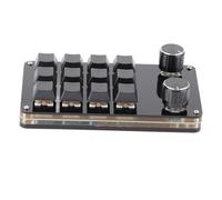 Tastiera Macro Programmabile Tastierino Meccanico con una Sola Mano Controllo con Manopola Personalizzata con Interruttore Rosso e Plug Play USB per Mac OS PC (12 tasti con 2 manopole)