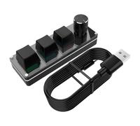 Tastiera macro, tastiera con manopola di programmazione in ABS, tastiera programmabile, silenziosa tastiere meccaniche silenziose, per studio, lavoro, lavoro, studio, adulti, ufficio, giochi