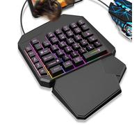Tastiera meccanica a 1 mano,Tastiera a 1 mano,Tastiera da gioco meccanica RGB programmabile - Tastiera da gioco professionale, per mancini, ergonomica, plugplay per telefoni cellulari