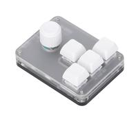 Tastiera Meccanica a 4 Tasti, Tastiera con Interruttore Blu con Tastiera USB Programmabile con Luce RGB per Ufficio e Giochi, Uso Duraturo, Transizione Senza Interruzioni tra