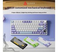 Tastiera meccanica Ajazz Ak820 personalizzata cablata/wireless struttura guarnizione morbida hot-swap a 3 modalità retroilluminata RGB layout 75% portatile