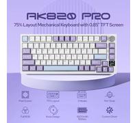 Tastiera meccanica Ajazz AK820 Pro al 75%, tastiera da gioco con montaggio su guarnizione con display intelligente TFT e manopole Gray white red shaft